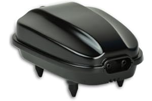 Blagdon Liberty Pulse Air Pump Pond Oxygenator, Solar Powered with Lithium Battery Backup, Pulses 5 Seconds On and 12 Seconds Off, Twin Outlet, Includes 2 Airstones and 2 6FT Airlines, Black