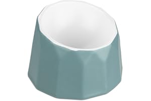 Navaris Comedero de cerámica para Mascotas - Cuenco Elevado con Base Antideslizante para Perro y Gato - Bol para Agua pienso Apto lavavajillas - Azul