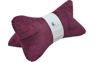 DIE SCHLEYEREULE Leseknochen Nackenkissen Cord bequem und waschbar! Handgestopft und genäht in Deutschland - Nutzbar als Nackenrolle Kissen Nackenrolle (Cord Beere)