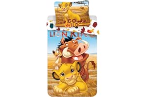 JERRY FABRICS Le Roi Lion Parure de lit avec Housse de Couette 140 x 200 cm pour lit de solteiro de 90 cm, inversé, 100% Coton, Design da Disney