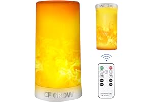 CFGROW LED Flamme Lampe,Fernbedienung LED Flammeneffekt Kerzen Licht Tragbare USB Wiederaufladbar Tischleuchte Deckenlampen mit magnetischer Basis flackernde Flamme für Weihnachten/Halloween/Party/Heim/Höhe