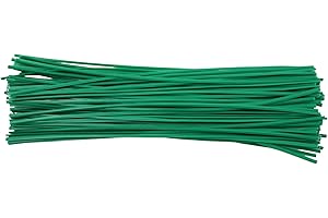 fiXte 100 x Garden Ties Flexible Twist Sticks Soft Plastic Coated Wire Plant Shrub Supports Green 6" Length