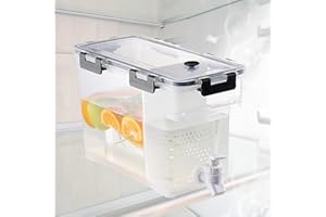 Funmo Getränkespender Kühlschrank 3,5 L, Getränkespender mit Wasserhahn Eiswassertank Getränkespender Flaschen für kaltes Wasser, Eiswasser, Milch, Bier, Party im Freien Getränkespender