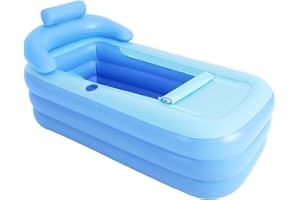 TESUGN Inflatable Bathtub for Adults, PVC Inflatable Portable Bathtub, Foldable Bath Free-Standing Folding Bathtub for Home Relaxation, Ice Baths, Camping Trips, 160 * 84 * 64cm