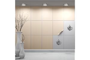 FoLIESEN - Fliesenaufkleber 15x20 cm | selbstklebende Fliesen-Folie für Bad & Küche | entfernbare Klebe-Folie für Wandfliesen Küchenrückwand & Bordüren | 30 Klebefliesen, Elfenbein matt