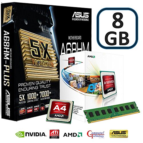 Computer Technology ASUS Powered Gaming Upgrade Bundle - Processing via an AMD multicore A4 6300 CPU using the Performance ASUS A68HM Plus Motherboard - 8GB DDR3 Memory &amp; Free WiFi Dongle Included in the package (8GB Memory)