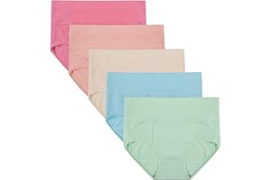 INNERSY Culotte Femme Coton Taille Haute Slip Élastique Shorty Confort sous-vêtement Doux Lot de 5
