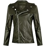 DISCOUNTL Women's Long Sleeve Zip Leather Leisure Jacket Jackets Women's Leather Jackets Vintage Jacket Women's Black Jackets