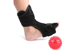 CERLINGWEE Alinory Plantarfasziitis Nachtschiene Nachtschienen, Fußschiene, Nacht- und Tagesschiene mit stacheliger Massagekugel Plantarfasziitis Nachtschiene, Bequeme Fußschiene Achillessehnenentzündung