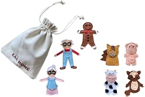 ZAC HOME Gingerbread Puppet Set for Storytelling, Handmade Finger Puppets with Soft Felt for Children