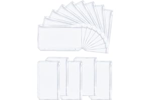 ‎LUNEKUCK 15 Stück A6 Binder Taschen 6 Löcher Binder Reißverschluss Ordner Durchscheinend Bindertaschen PVC Reißverschlussbinder Wasserdicht Budget Umschläge für Dokumente Notizbuch Loseblattbeutel