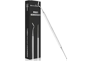 ‎SCHWERTKRONE Schwertkrone Eckenheber gerade und gebogen, Spezialmodell, Excavator Doppelsonde mit angeschliffenen Enden, sterilisierbar, rostfreier Edelstahl 17 cm