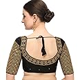 Pujia Mills Women's Embroidery Handwork Sequence Work Necklace Design Readymade Blouse