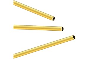 Messingrohr, 7 mm OD/Außendurchmesser x 0,5 mm Wandstärke, 300 mm(0,3m) Länge, LAVMHAB Nahtlos Rundrohr aus Messing, runde Messing Rohre für Bastelarbeiten (3 Stück)