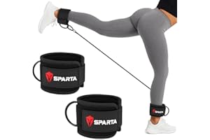 SPARTA Ankle Straps for Cable Machines- Ankle Cuff For Leg Workout Cable Pulley Equipment Machine- Cable Straps For Men And Women adjustable Pair