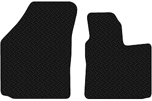 Carsio Black Floor Rubber Fully Tailored Car Mats 3mm 2pc Set TO FIT - Caddy 2004 - Onwards