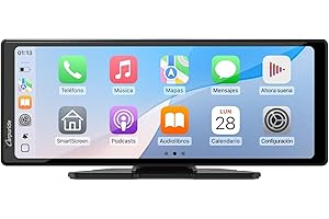 Carpuride V92 - Estéreo portátil para Coche, inalámbrico Carplay y Android Auto, 10,26 Pulgadas 1080P HD Pantalla táctil Radio con BT 5.0, Soporte de Enlace de Espejo para camión RV Dash Mount