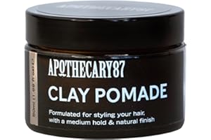 Apothecary 87 Clay Pomade | Premium Formulation | Natural Finish, Medium Hold, Heavy Weight | All Hair Types | Hair Clay | 50ml