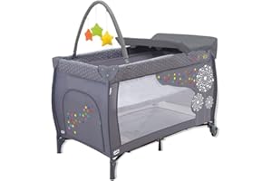 Asalvo Cuna de Viaje 4 en 1 – Doble Altura, Parque de Juegos, Cambiador y Moisés | Plegado Compacto y Bolsa de Transporte Mix Plus Zeppelin