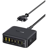 Baseus USB C Charger 120W, Fast Charging Station with 6 Ports, for iPhone 17/16/15 Series, MacBook Air, Galaxy, iPad, und Meh
