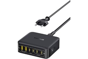 Baseus Chargeur USB C 120W, Station de Charge 6-Port, Chargeur Rapide pour iPhone 16/16 Plus / 16 Pro / 16 Pro Max/séries 15/14/ 13, MacBook Air, Pixel, Galaxy, iPad, et Autres