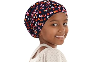 Alnorm Curly Girl Sleeping Cap Satin Lined Hair Bonnets with Comfort Elastic Band Adjustable for Teens, Big Kids, Child
