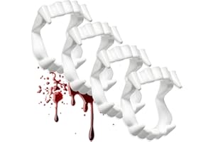 AJUNLKVDR 4 Stück Vampir Zähne,Vampirzähne Kinder,Halloween Kostüm Vampire Dracula,für Gebiss Erwachsene Teeth,Der Draculaura Fangs Jungen,Vampirgebiss