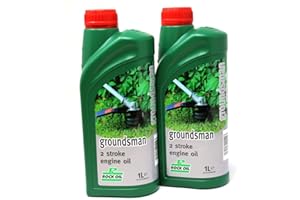 FALCON WORKSHOP SUPPLIES LTD Rock Oil - 2 litres Groundsman 2 Stroke Engine Oil - Low Smoke Chainsaw Brushcutter - Two Stroke