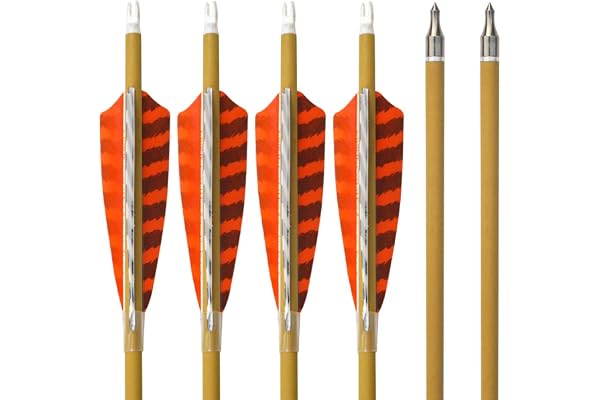 SHARROW Flèches de Carbone 30 Pouces Flèches pour la Chasse avec Plumes de Dinde Naturelle Spine 500 pour Arc à Poulies et Arc Classique