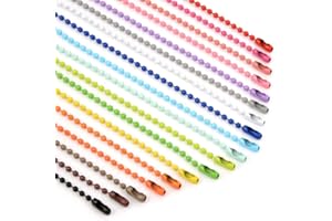 BZKSER 100 Piezas Cadena de Bolas de Colores - Cadenas de Bolas de Metal Cadena de Bola con Hebilla de 2,4mm para Llavero Hebilla Adorno Colgante,Collar de suéter de Mardi Gras