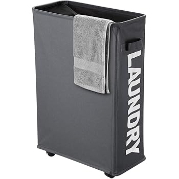 IHOMAGIC Wäschekorb mit Rädern Faltbarer dünner Wäschesammler