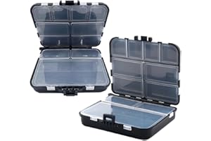 CUICANFLA 2 Pcs Caja Para Aparejos De Pesca Caja De Piezas Suministros PláStico Profesional Para Caja De Almacenamiento Contenedor, La Caja De Cebo De Pesca Está Equipada Con 12 Compartimentos Independientes