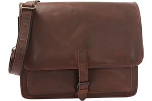 LECONI Sac business Bag messenger Look vintage Cuir véritable Attaché Case sac Collège Dames & Hommes Sacoche en cuir 40x30x15cm LE3014