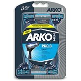 Arko Men T3 Pro 3 Bı&ccedil;aklı Tıraş Bı&ccedil;ağı, 6'lı