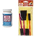 Mod Podge CS11218 8 oz Fabric Embellishment & Mod Podge Foam Brush Set x4, Yellow, Orange, Pink