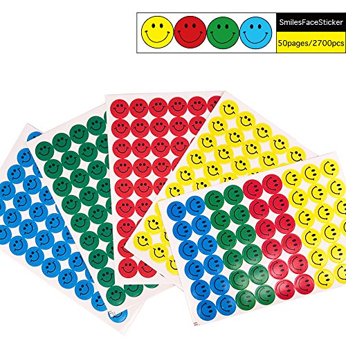Coardor Cara Sonriente Pegatinas de Recompensa Para Animar Niños Hacer Artesanía 2700