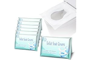 Bosmsaslad 60 Piezas Protector WC Desechable, Fundas Protectoras Desechables para Inodoro, Portátil Protección de Inodoro Desechable, Ideal para Avión, Asientos de Viaje, Baño Público y Campamento