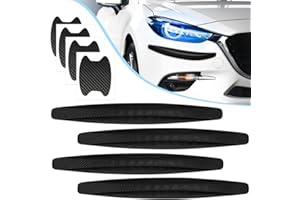 CAREDGO Stoßstangenschutz Streifen, 4Pcs Stoßstangenschutz Selbstklebend Auto Gummi Streifen 40.5cm * 5.2cm mit 4Pcs Autotürgriffschutz Aufkleber (8cm *8.5cm) Schwarz Schutzleiste für Auto