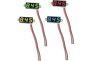 GBBC 4pcs 0.28 Inch Mini Digital Voltmeter Panel DC 2.5V-30V Two-Wire Voltage Tester Meter LED Display (4 Colors)
