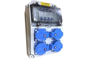 MUNLOO Quadro Elettrico Esterno 16A 230V, Quadro Elettrico Da Cantiere Con IP44, Quadro Elettrico Interno Da Parete, Quadri Elettrici Da Esterno Adatti Per Officine, Cantieri E Altro