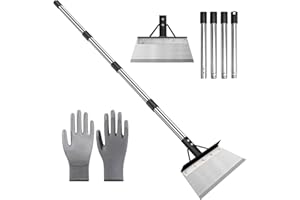 GIOTUK Multifunction Garden Shovel - Adjustable Stainless Steel Weed Remover Tool with 1.5m Handle, Moss Scraper & Edging Spade for Patio, Lawn & Outdoor Cleaning (21cm/8.27inch)
