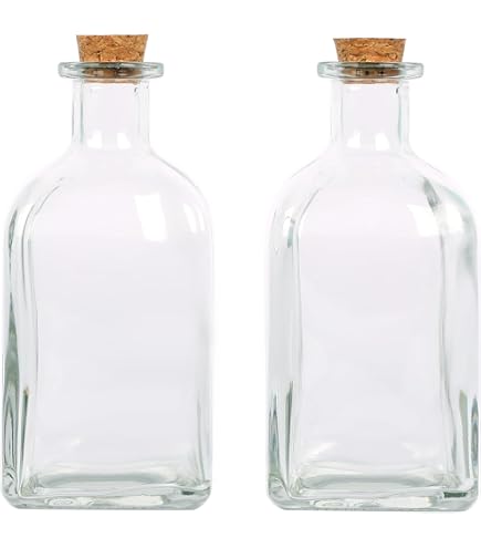 Magic Season Bottiglie di Vetro Decorative con Tappi di Sughero (240 ml Bottiglie a Forma di Zucca / 2 Pezzi