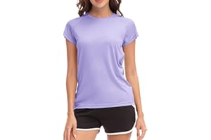 MEETWEE Swim Shirts for Women, Short Sleeve T Shirt Athletic Casual Tops Quick Dry UPF 50+ Running Surfing Workout Yoga Sun Tee Shirts