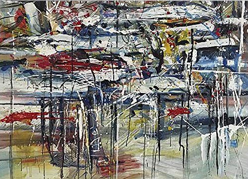 JH Lacrocon Handpainted Abstract Paintings on Canvas Rolled Unmounted - 120X85 cm Wall Art for Living Room - Beauty Behind The Madness