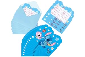 LGQHCE Stit-ch Invitations Cards, 30PCS Stit-ch Party Invitations Kids Theme Party Invitations Kids Party Invitations Cards and Envelopes Birthday Party Supplies for Boys Girls Birthday Party Decorations