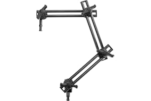 Fotoconic 3 Section Double Articulated Arm Without Camera Bracket, Compatible with Super Clamp, Angle Adjustable, 5/8" Stud with 3/8" Screw Thread Hole