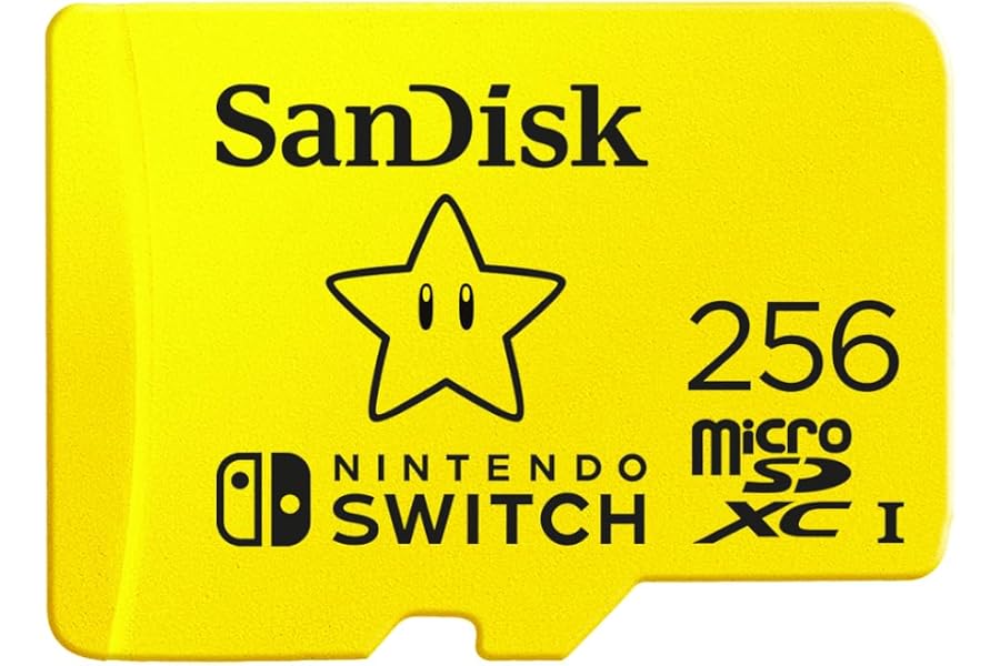 SANDISK Tarjeta microSD con licencia oficial para Nintendo Switch, Super Mario Superstar 256GB (Velocidad de Lectura hasta 10