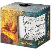Karinabest Lord of the Rings Lisanslı Yaldızlı Kupa &Ccedil;ay Kahve Fincanı, Seramik, Orta D&uuml;nya Haritası