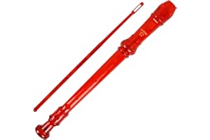 A-Star Flauto dolce scolastico soprano/discendente, diteggiatura inglese/barocca - Chiave di C con diagramma di apprendimento, borsa, bacchetta per la pulizia - Rosso