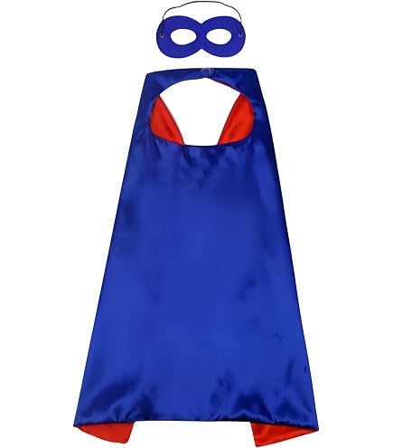Mantello E Maschera Da Supereroe Per Bambini E Ragazzi | 90 Cm | Costume Superman Carnevale | Morbido E Sicuro